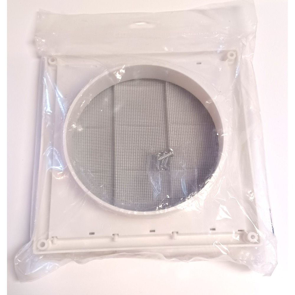 6" White Louvered Vent Cover Exterior Wall Cap Plastic Exhaust Hood Dryer Vent - Picture 3 of 3